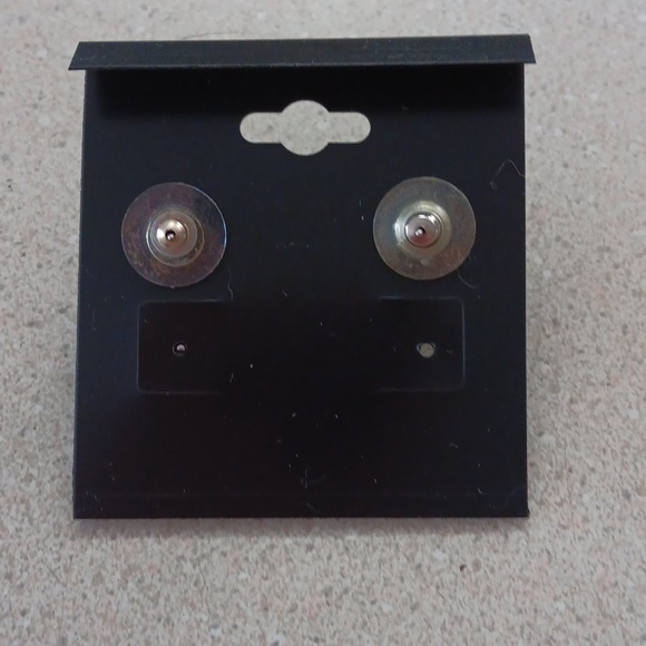 Silver Tone Aquamarine Crystal Earrings - Picture 2 of 5